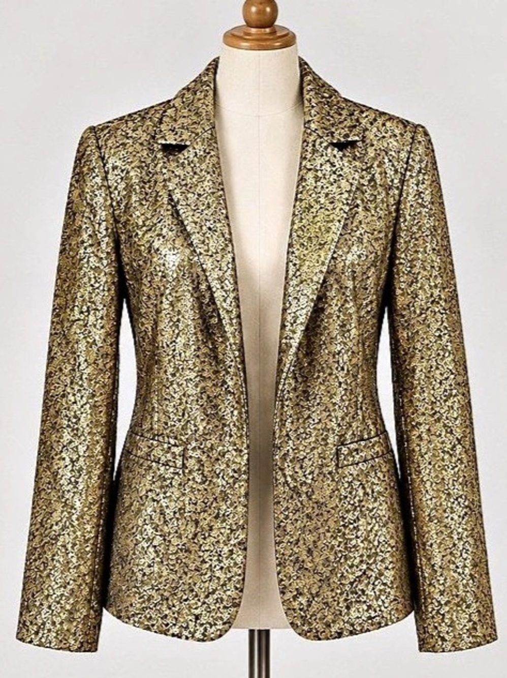 MICHAEL Kors Gold Sequin Blazer SZ 8